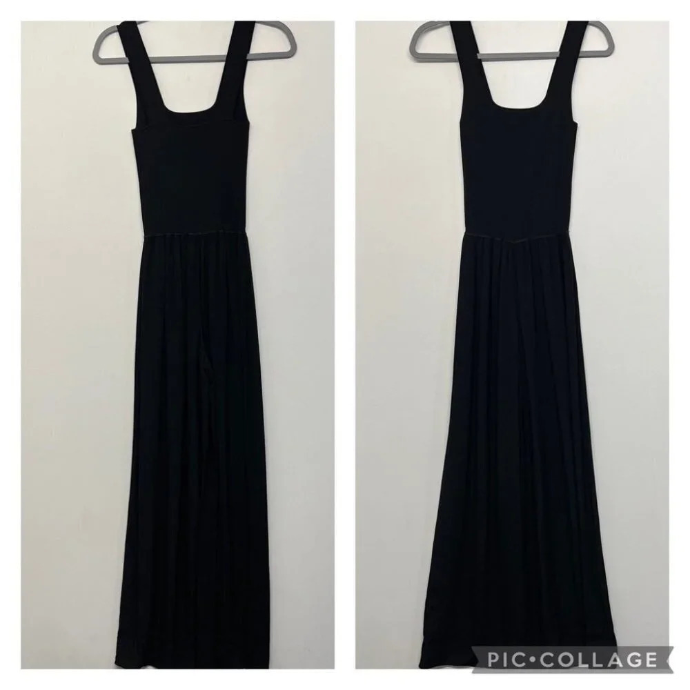 NWT $495 Theory Sleeveless Square Neck Jumpsuit Rib Romper Crepe Petite Black - Picture 5 of 11